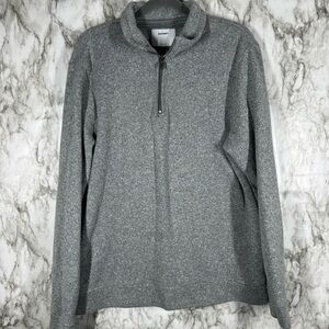 OLD NAVY Light Heather Gray half zip Long Sleeve Sweater Tee Size Large